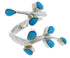 Southwest Turquoise Sterling Silver Ring Size 7-3/4 QX87525
